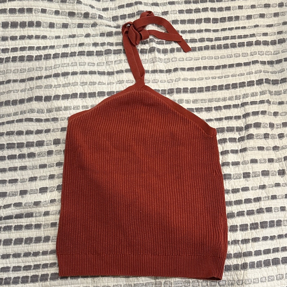 Jcrew Rust Halter Knit Top